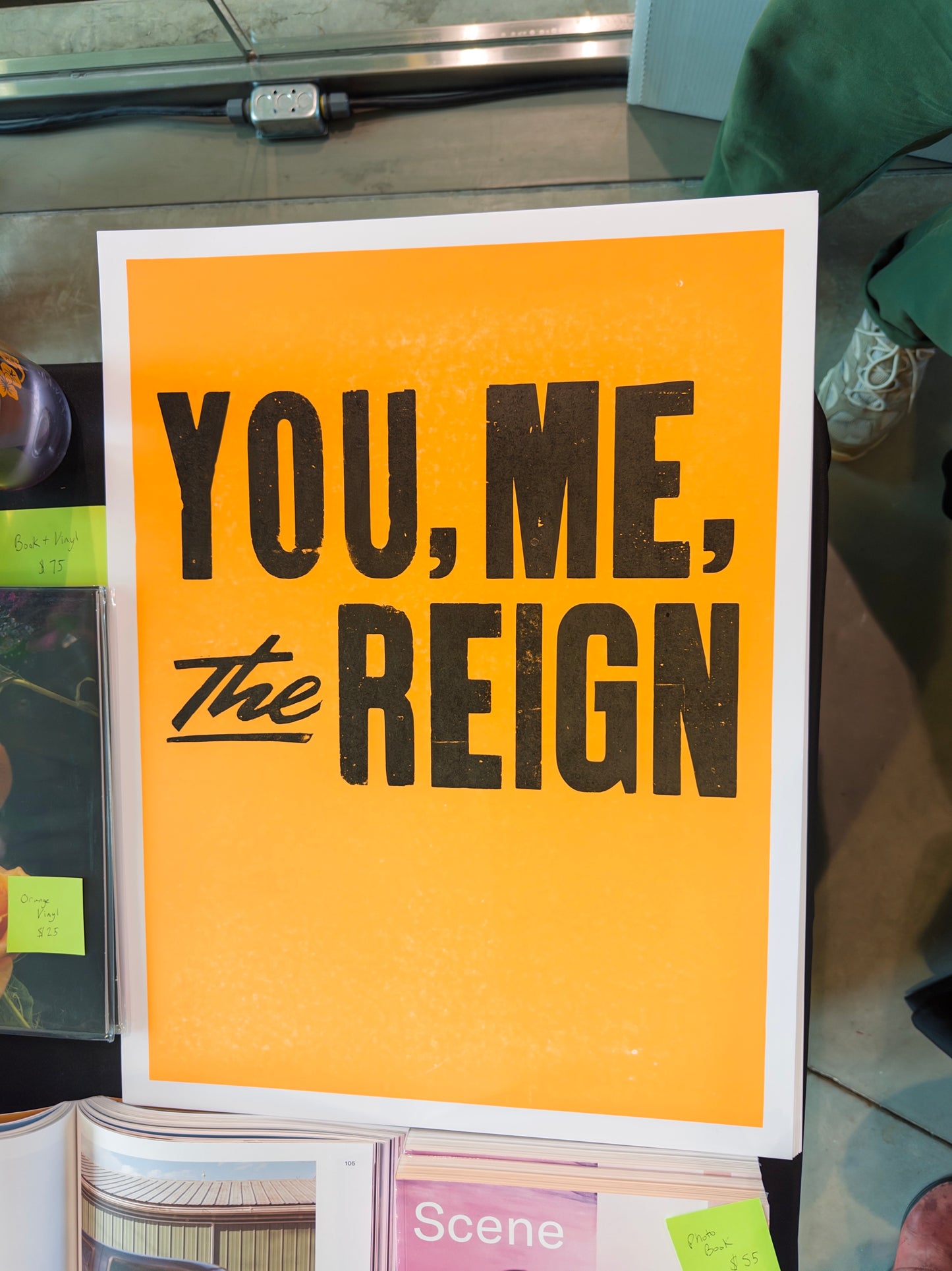 'You, Me, the Reign' wood type poster by Globe